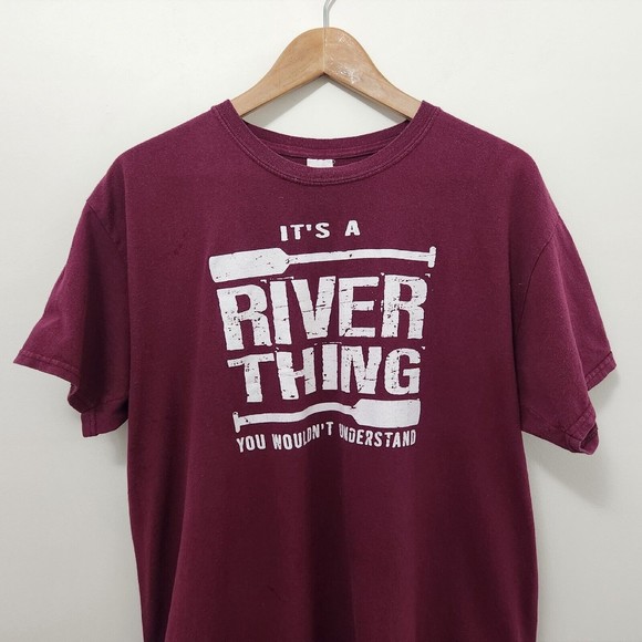 Gildan Other - GILDAN Men's Burgundy Crew Neck Graphic Print T Shirt Size L